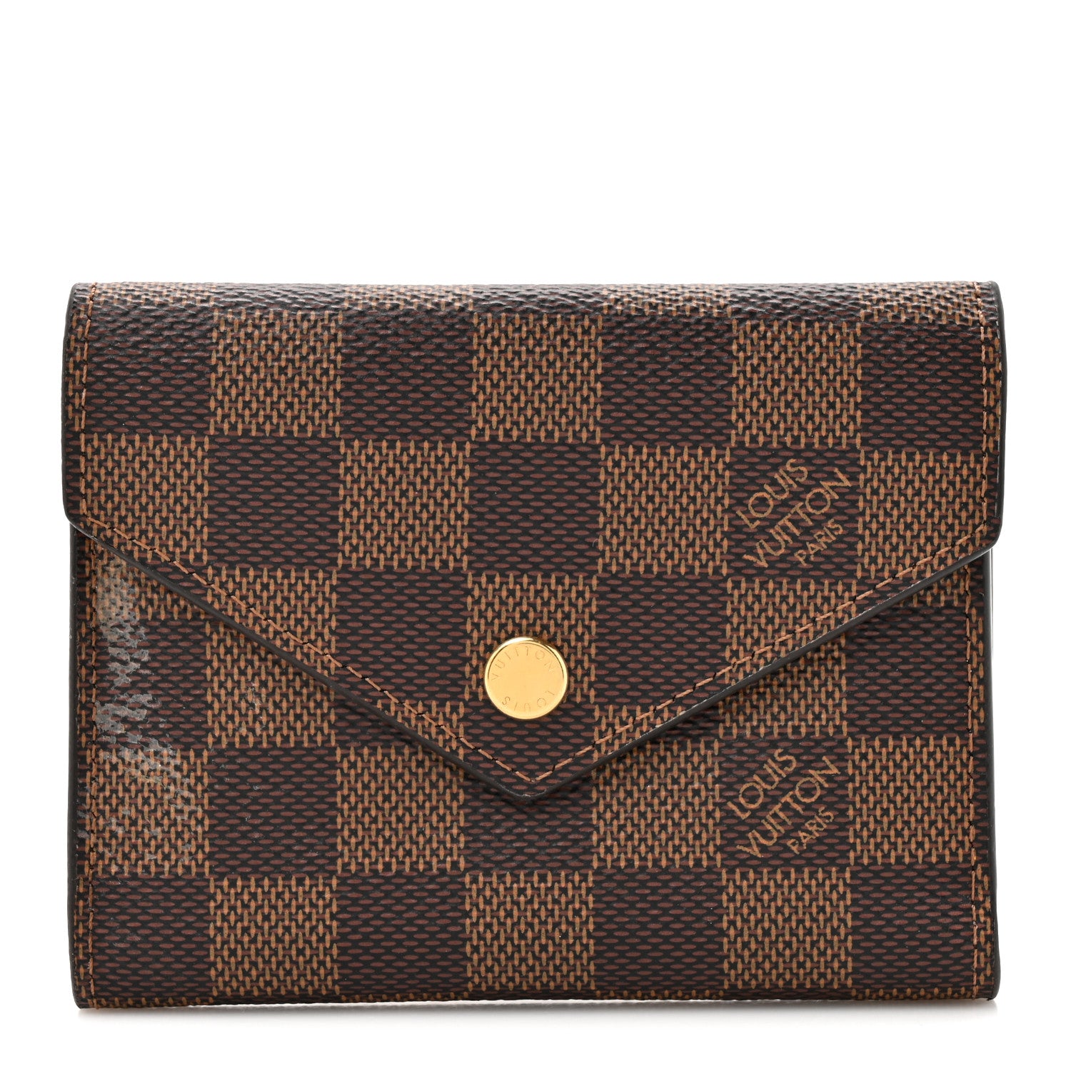 Louis Vuitton Damier Ebene Victorine Wallet Rose Ballerine 1 of 8