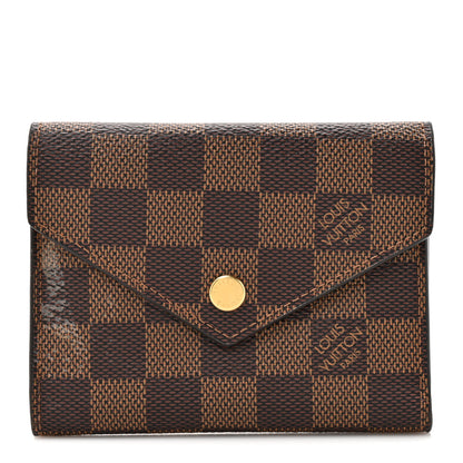 Louis Vuitton Damier Ebene Victorine Wallet Rose Ballerine 1 of 8