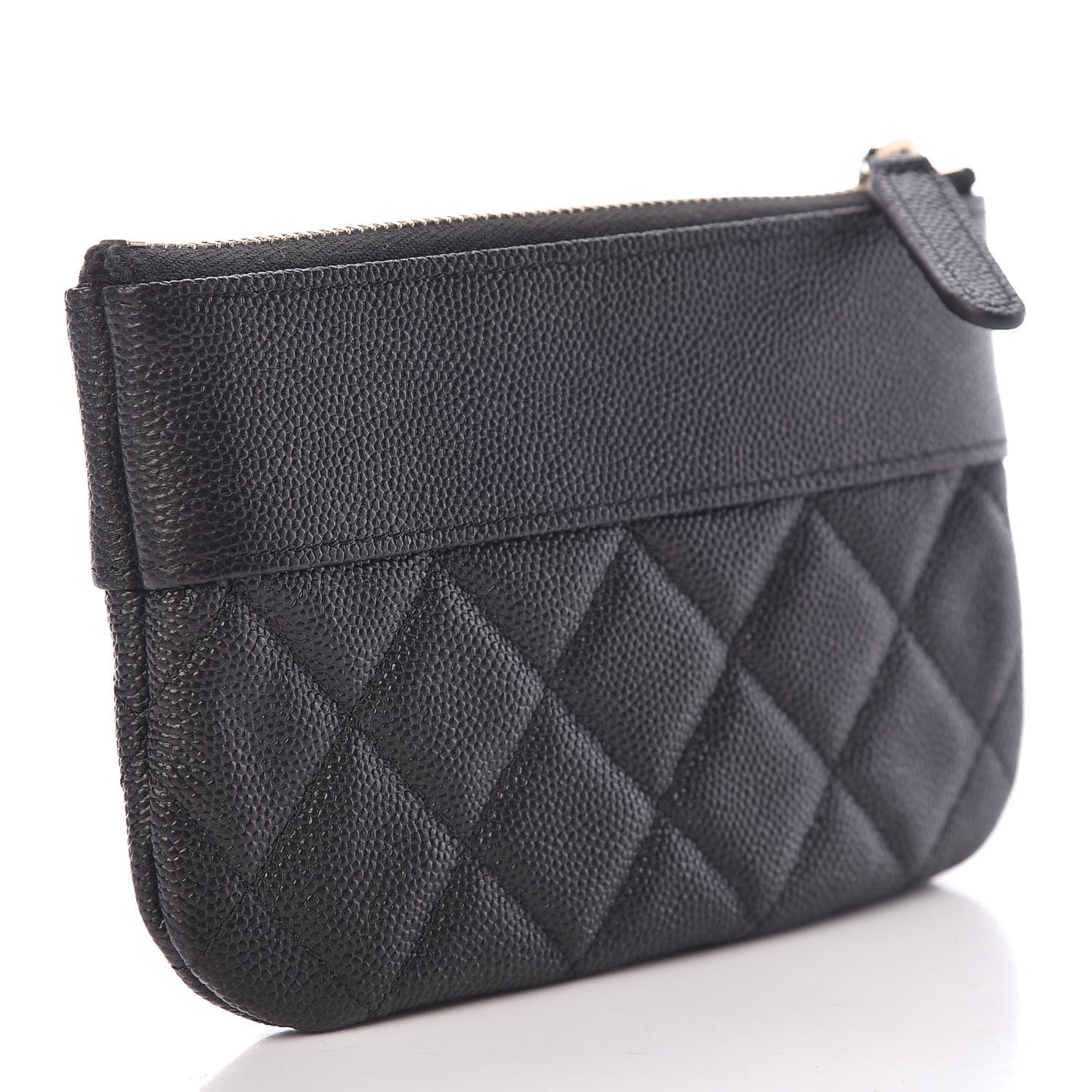 Caviar Quilted Small Vintage Mademoiselle Cosmetic Case Black