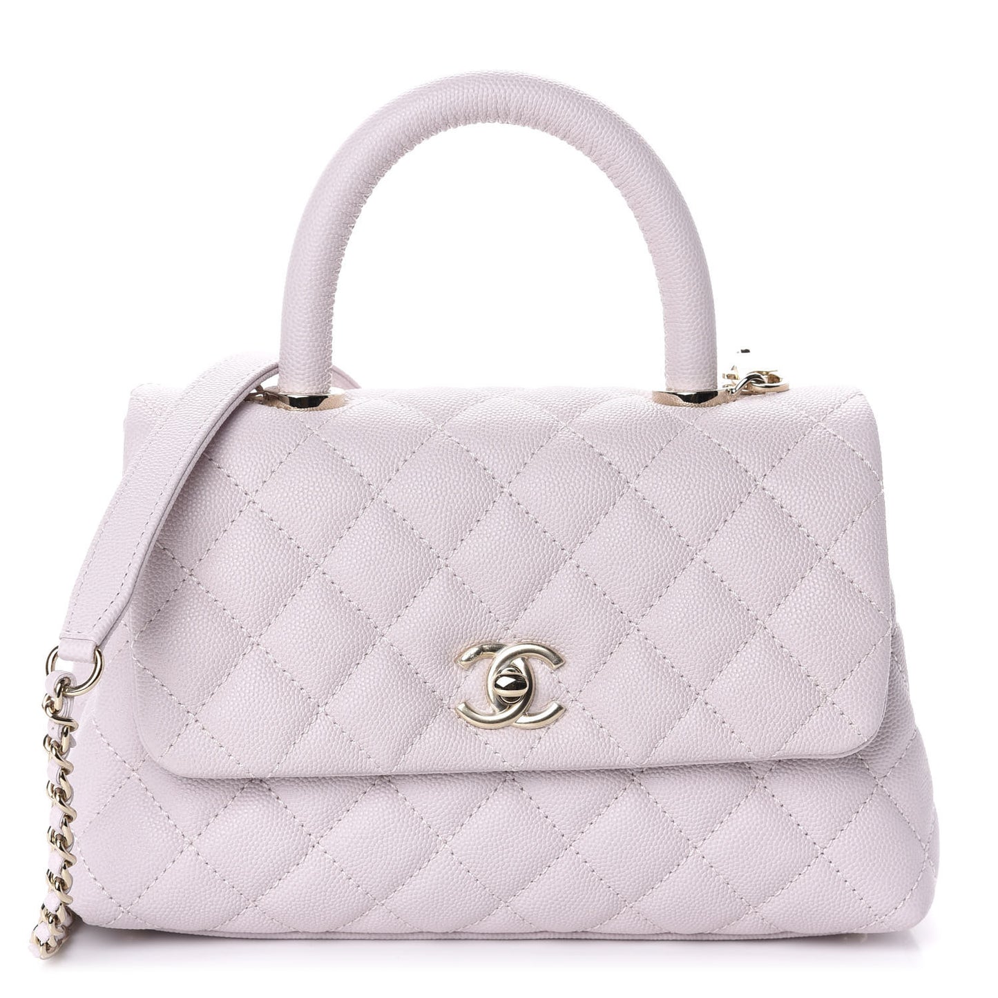 Caviar Quilted Mini Coco Handle Flap Lilas Lilac