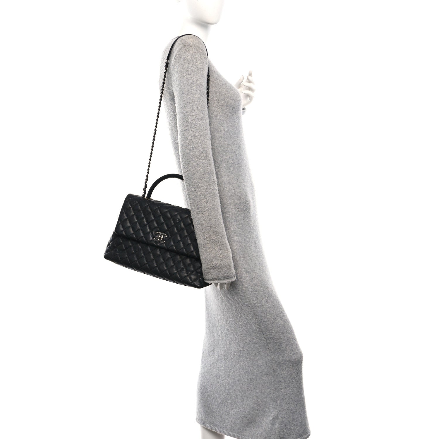 Chanel Caviar Quilted Medium Coco Handle Flap Black 1873845