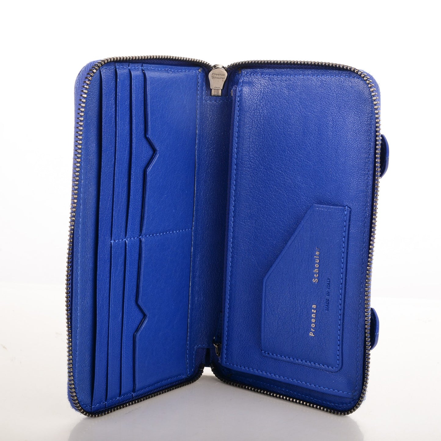Lambskin PS1 Large Zip Around Wallet Royal Blue