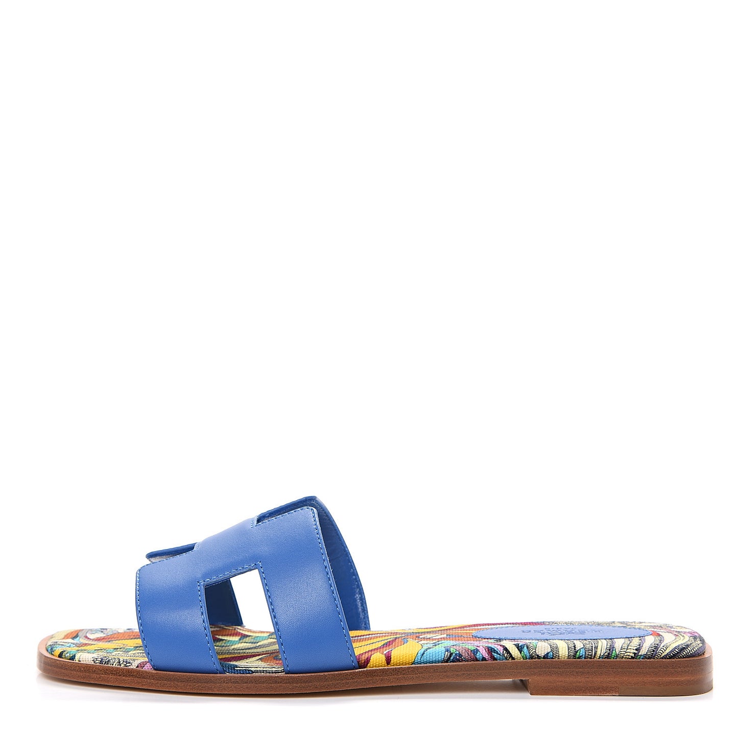 Calfskin Oran Sandals 37 Bleu Zanzibar
