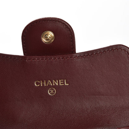 Chanel Lambskin Quilted Card Holder Dark Red 5 of 9