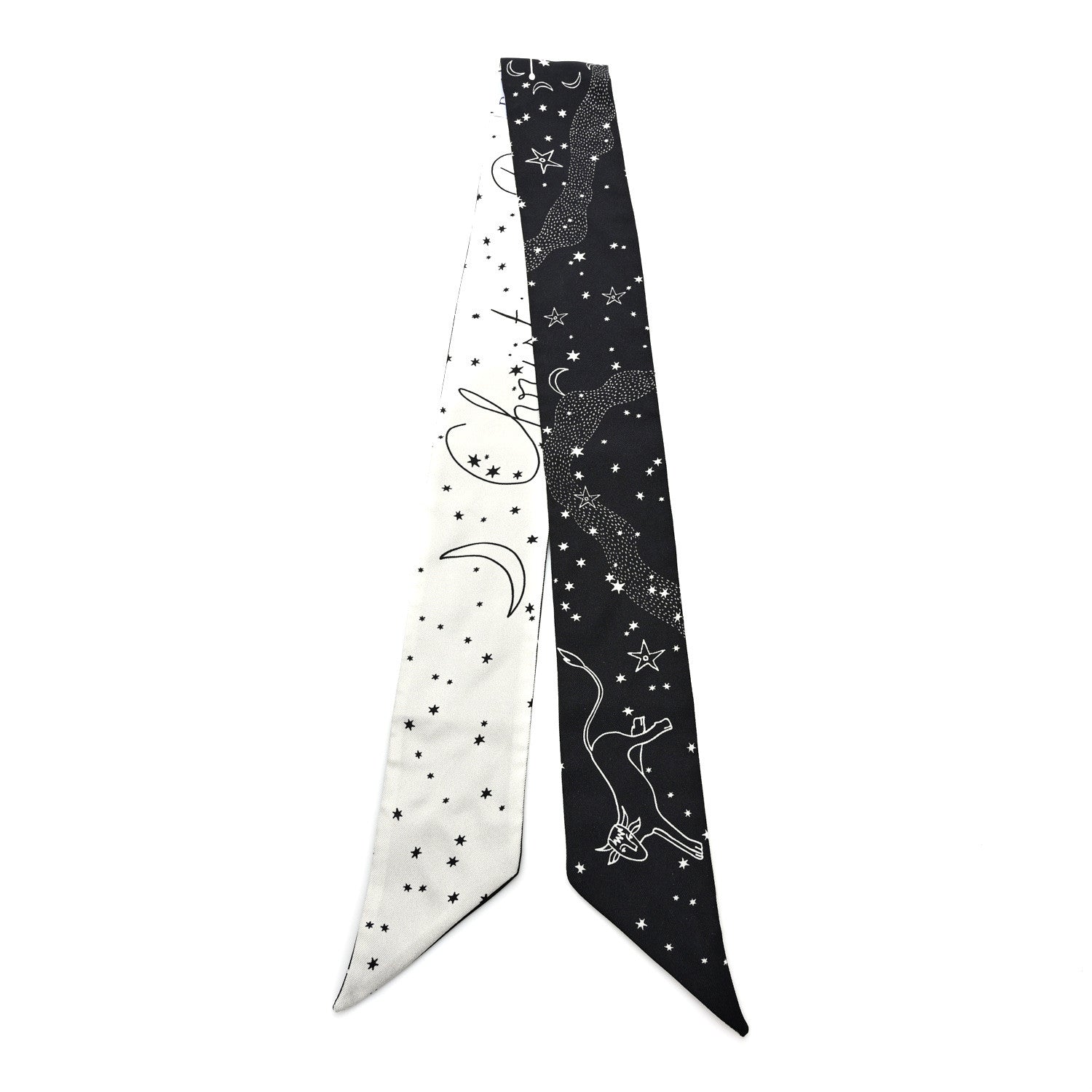 Christian Dior Silk Zodiac Cancer Mitzah Scarf Black 2 of 3