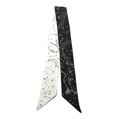 Christian Dior Silk Zodiac Cancer Mitzah Scarf Black 2 of 3