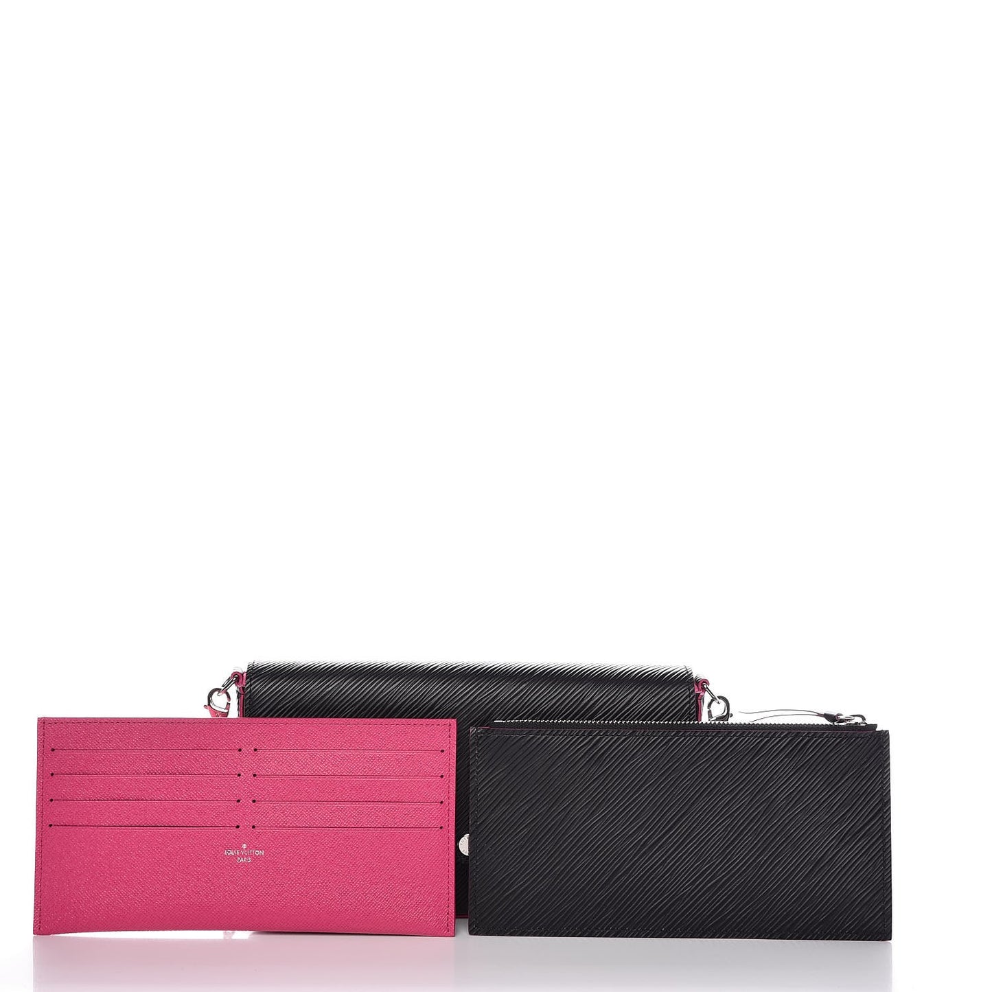 Epi Pochette Felicie Black Hot Pink