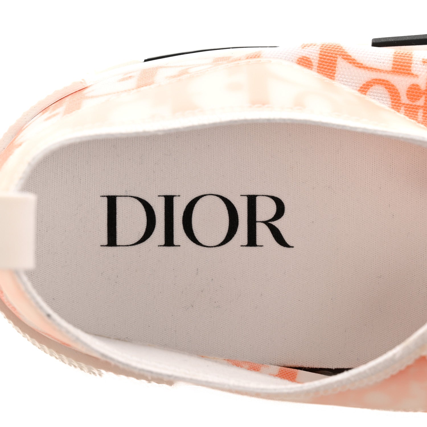 Christian Dior Technical Canvas Oblique Mens B23 Low Top Sneakers 46 White Orange 7 of 8