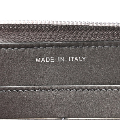 Chanel Iridescent Calfskin Quilted Tartan Button Zip Around Wallet Grey 7 of 7