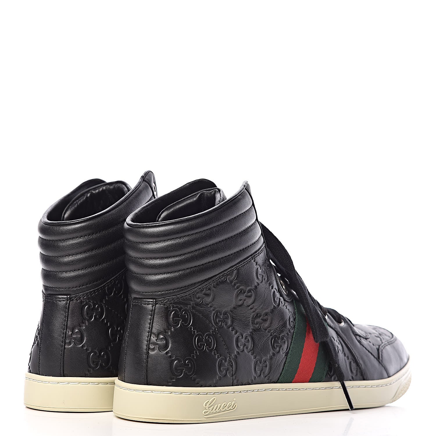 Gucci Guccissima Web High Top Sneakers 9.5 Black 4 of 11