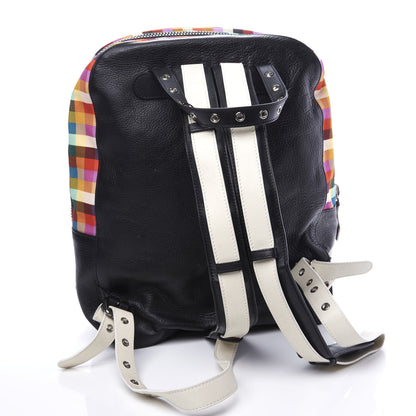Christian Louboutin Nylon Carreaux Calfskin Aliosha Backpack Black Multicolor 2 of 11