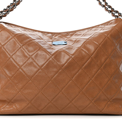Chanel Caviar Quilted CC Hobo Bag Dark Beige 8 of 14