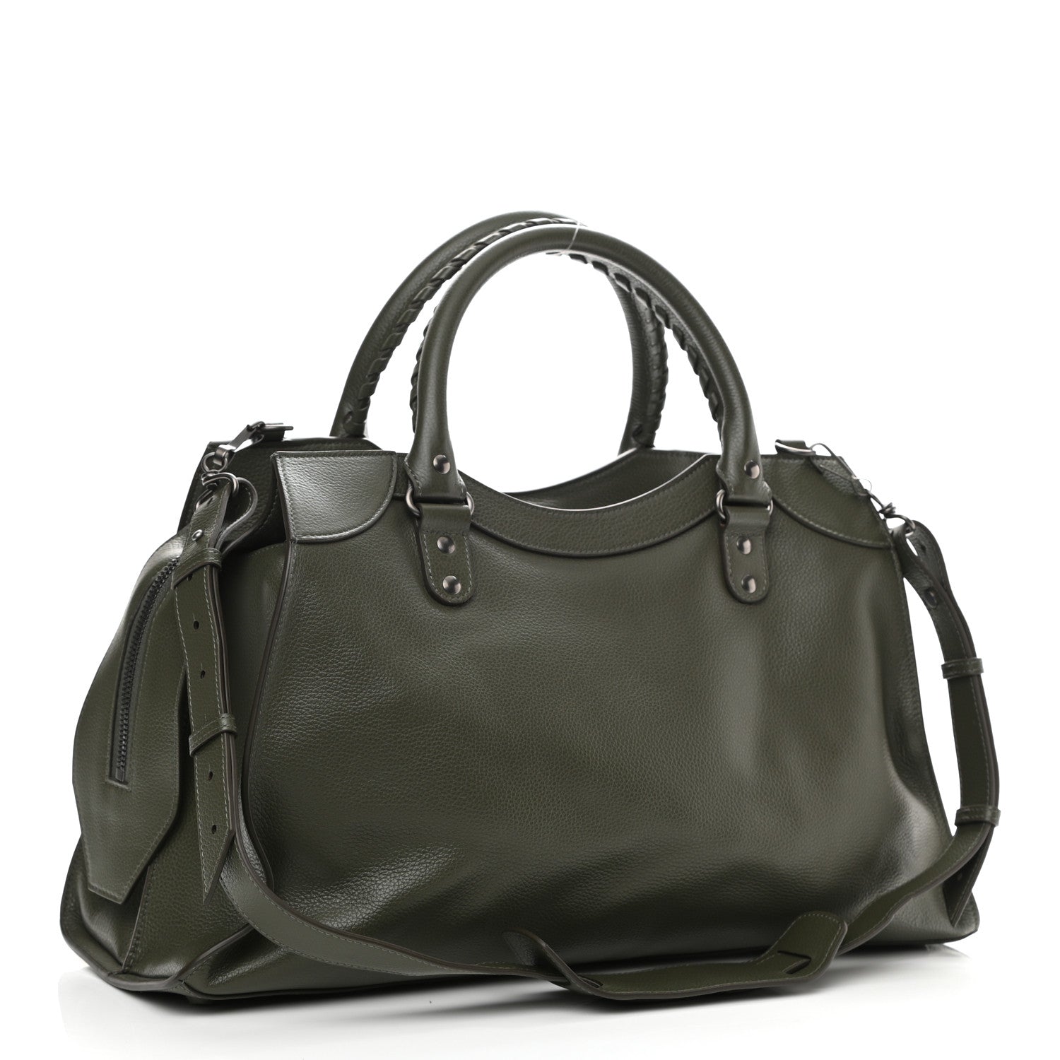 Balenciaga Grained Calfskin Neo Classic Silver Hardware Medium City Khaki 3 of 9
