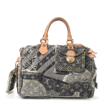 Louis Vuitton Denim Patchwork Speedy 30 Grey 1 of 4
