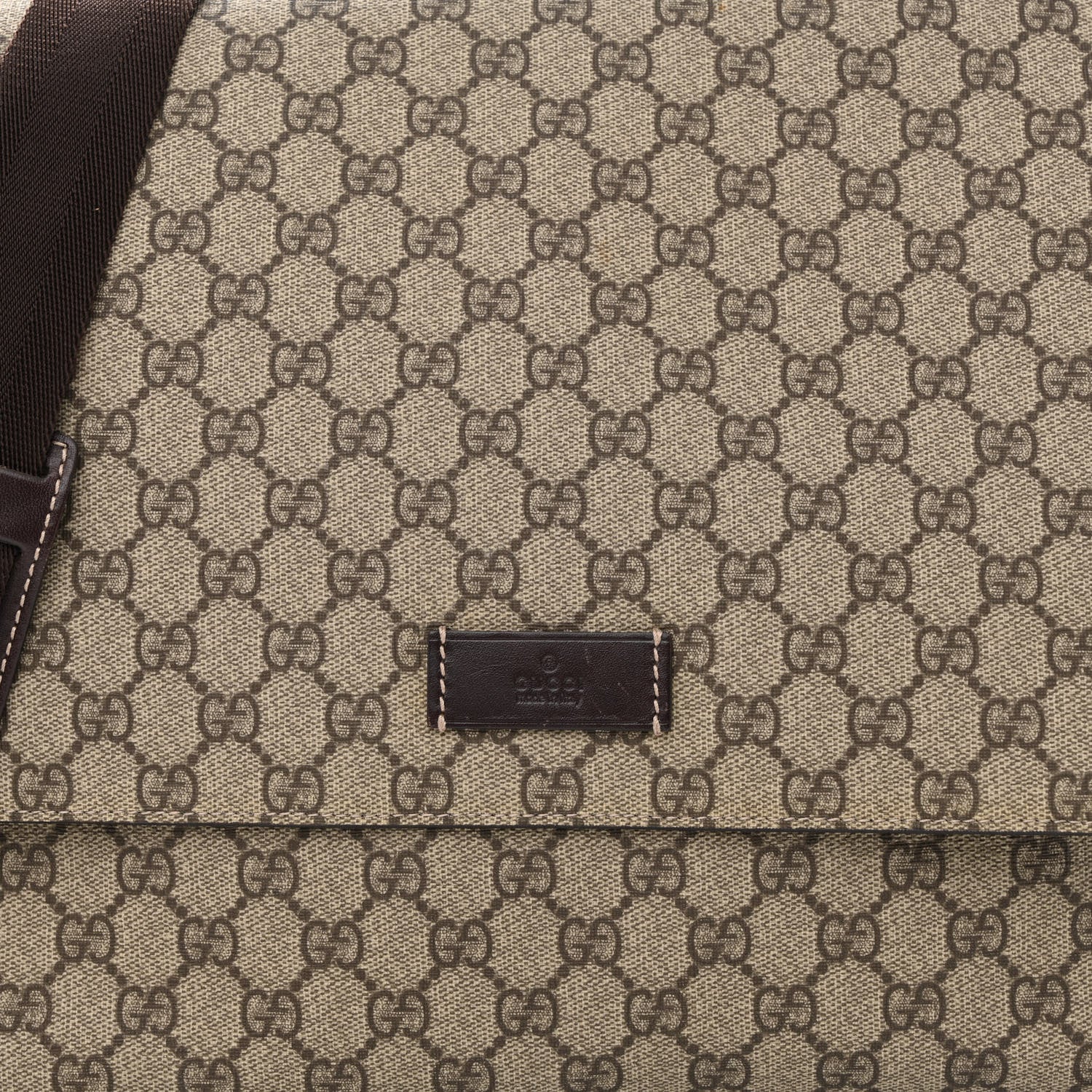 Gucci GG Plus Monogram Messenger Diaper Bag Dark Brown 8 of 12