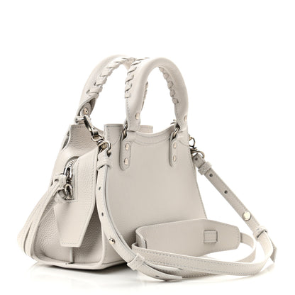 Balenciaga Grained Calfskin Neo Classic Silver Hardware Mini City Chalky White 3 of 10