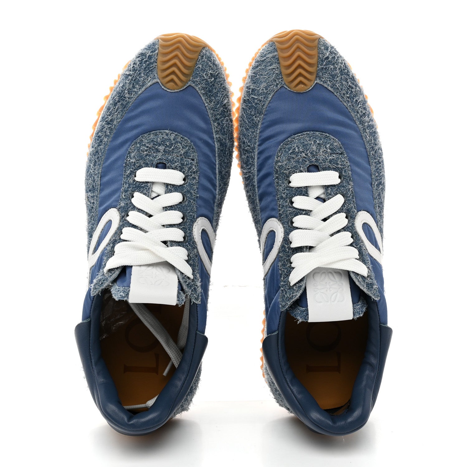 Loewe Brushed Suede Nylon Flow Runners Sneakers 38 Raw Denim 2 of 10