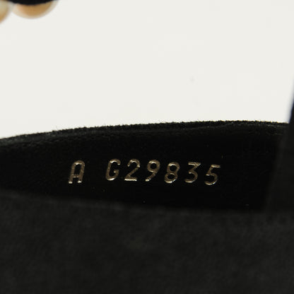 Chanel Pearl Trimmed Sandals Heels 38.5 Black 8 of 8