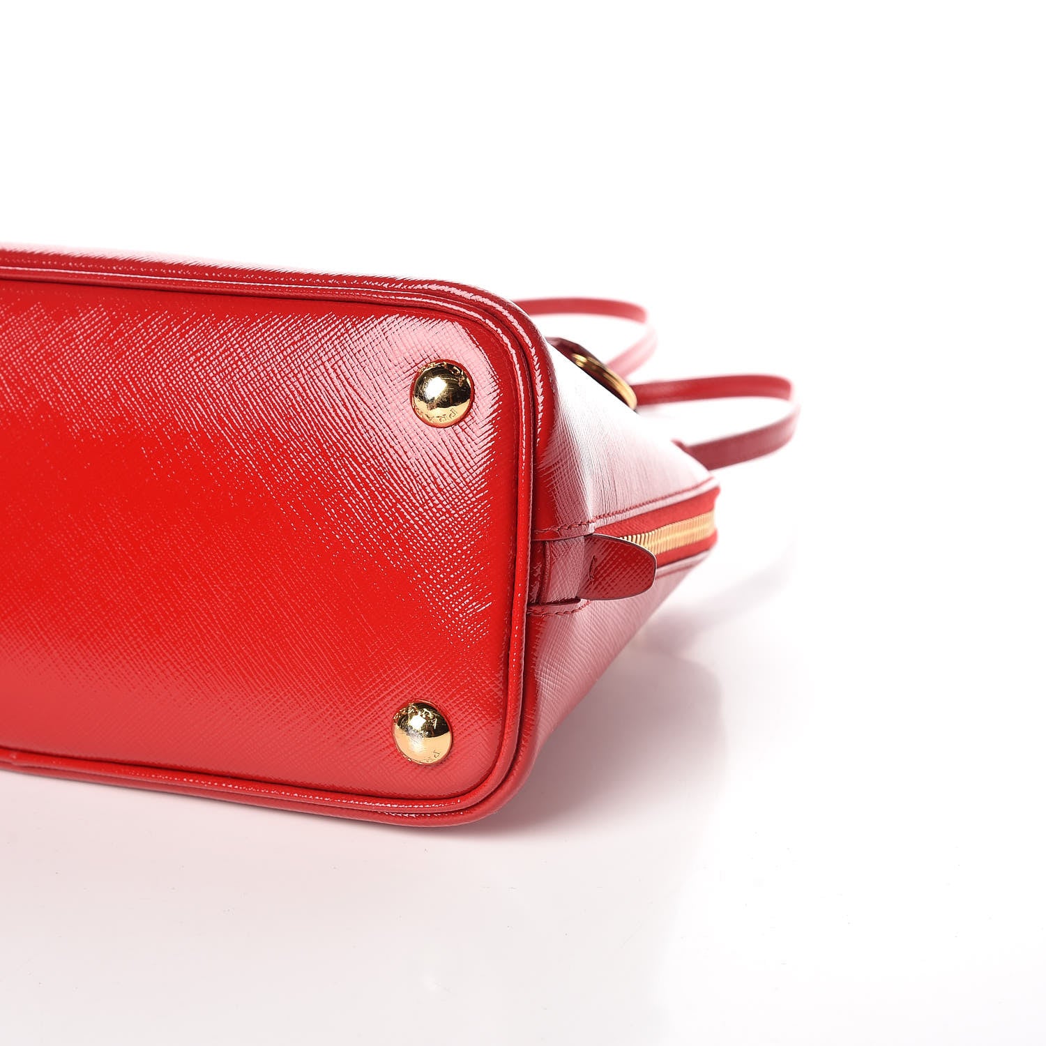 Prada Saffiano Vernice Mini Promenade Tote Rosso 6 of 9