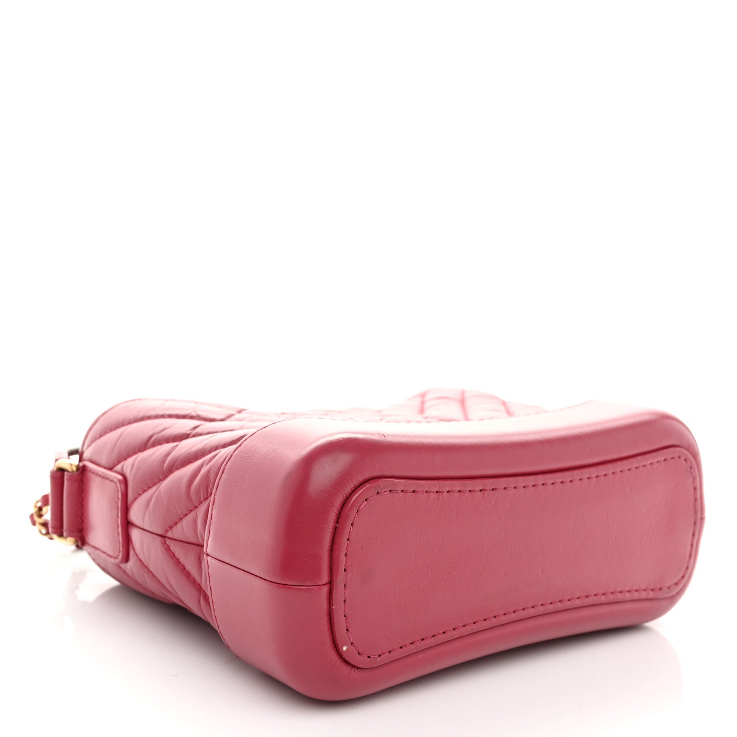 Chanel Aged Calfskin Chevron Quilted Small Gabrielle Hobo Dark Pink 4 of 11