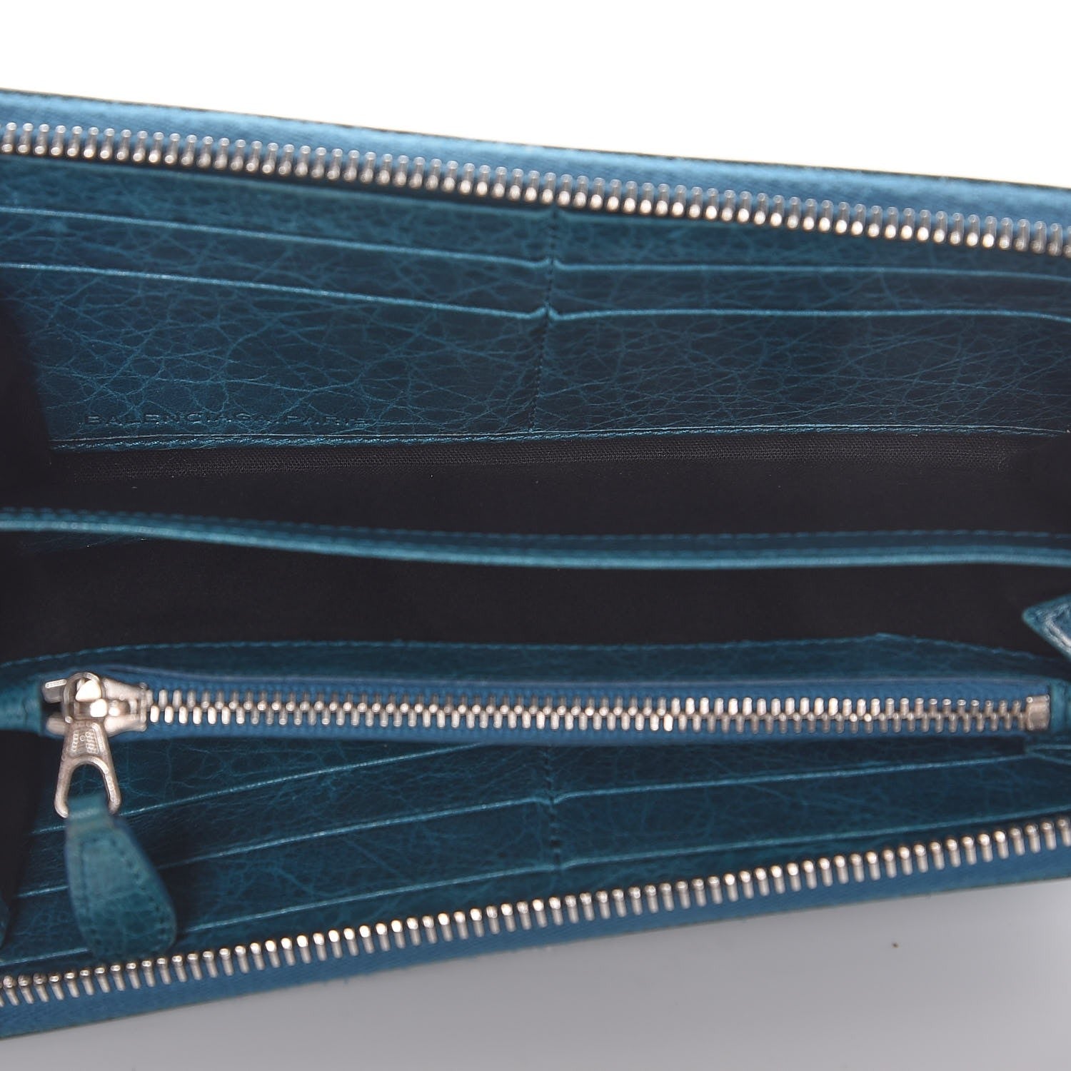 Balenciaga Agneau Giant 12 Silver Hardware Continental Zip Around Wallet Lagon 5 of 10