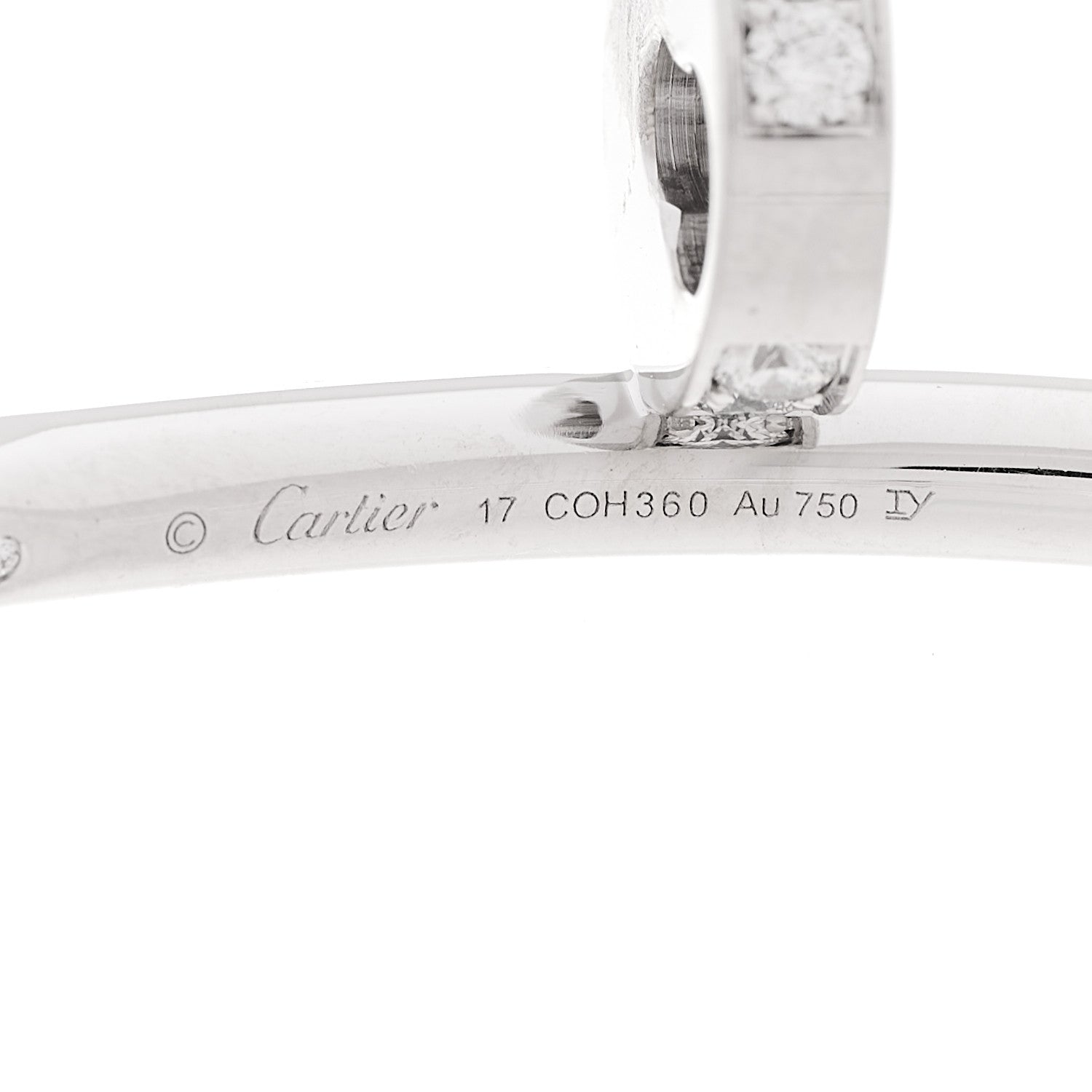 Cartier 18K White Gold Diamond Juste Un Clou Bracelet 17 5 of 5