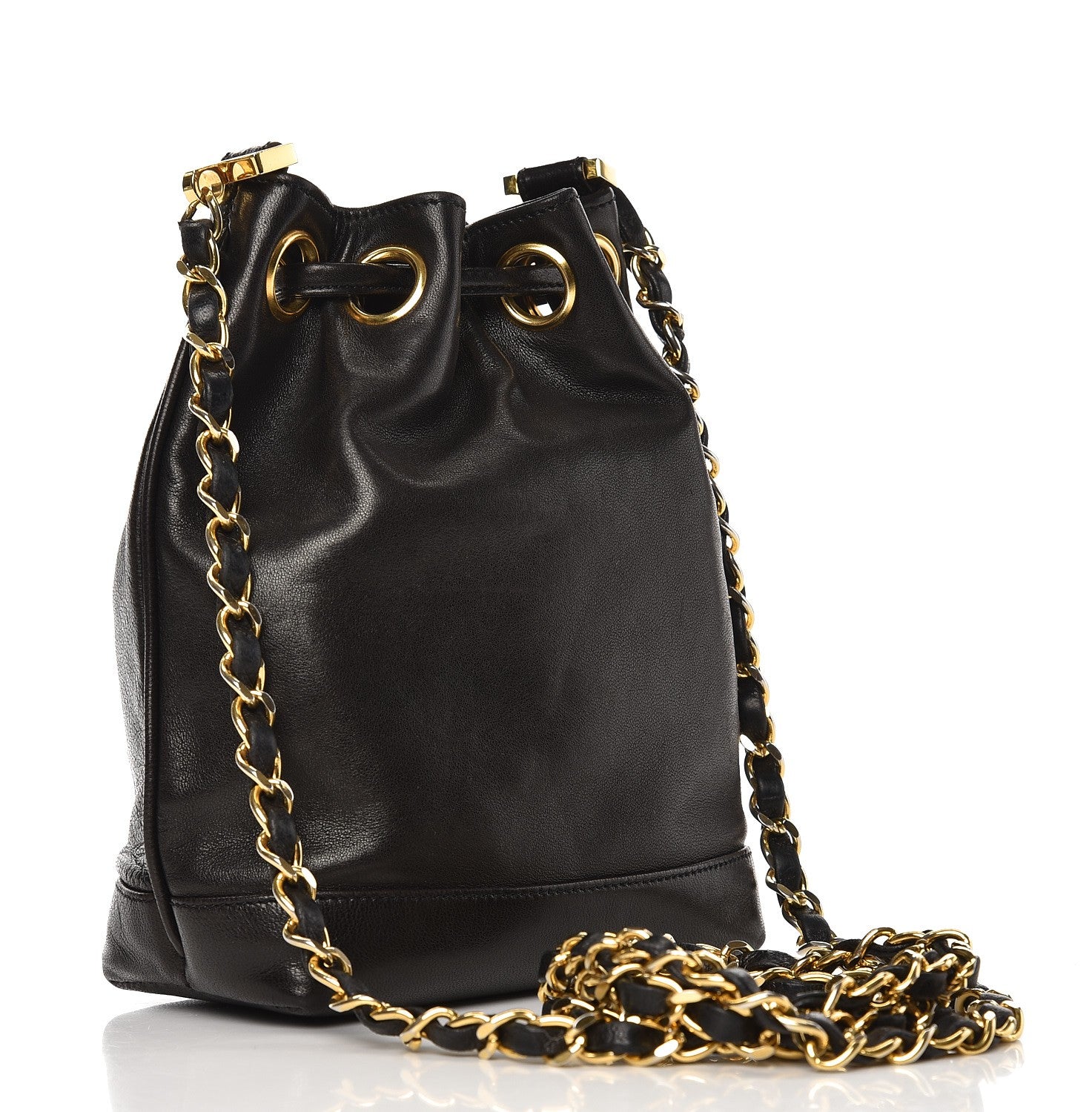 Chanel Lambskin CC Drawstring Bag Black 3 of 8