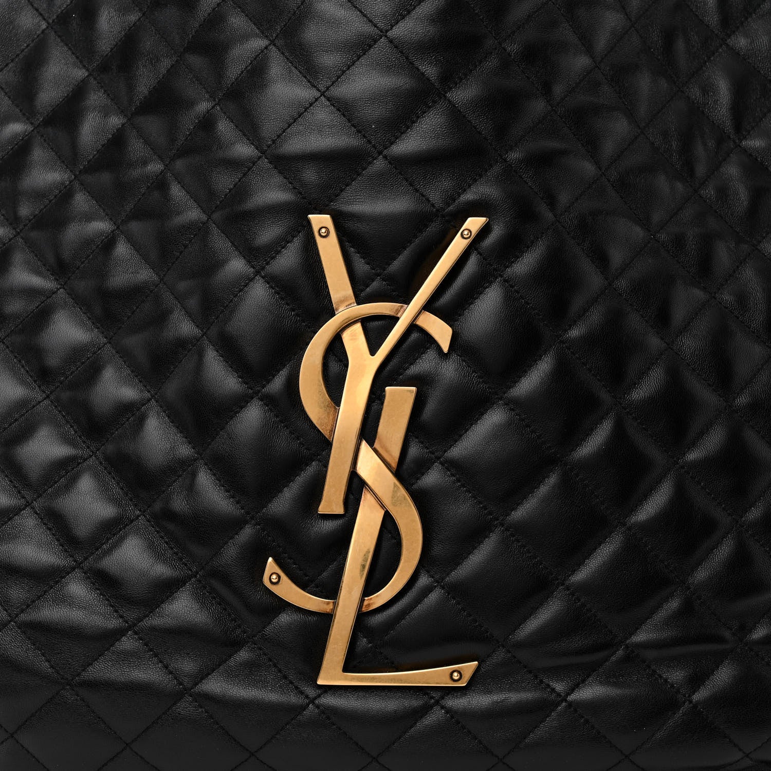 Saint Laurent Lambskin Quilted Maxi Icare Shopping Tote Black 9 of 11
