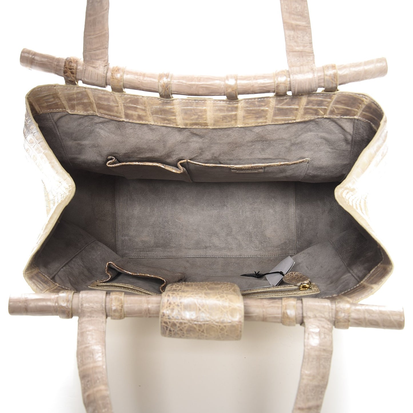 Crocodile Tote Silver