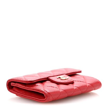 Chanel Caviar Quilted Flap Card Holder Wallet Red 4 of 11