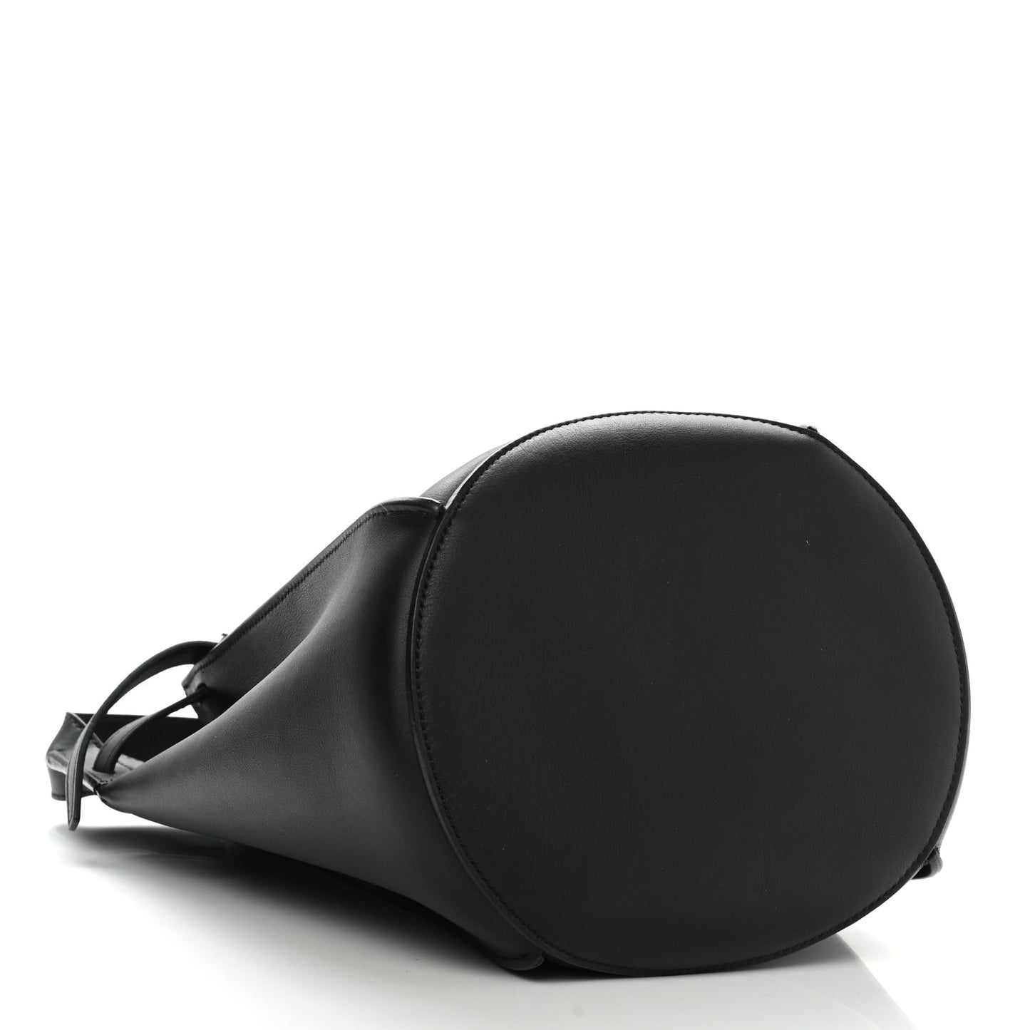 Smooth Calfskin Long Strap Big Bag Bucket Black
