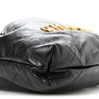Chanel Shiny Crumpled Calfskin Quilted Pearl Mini Chanel 22 Black 9 of 10