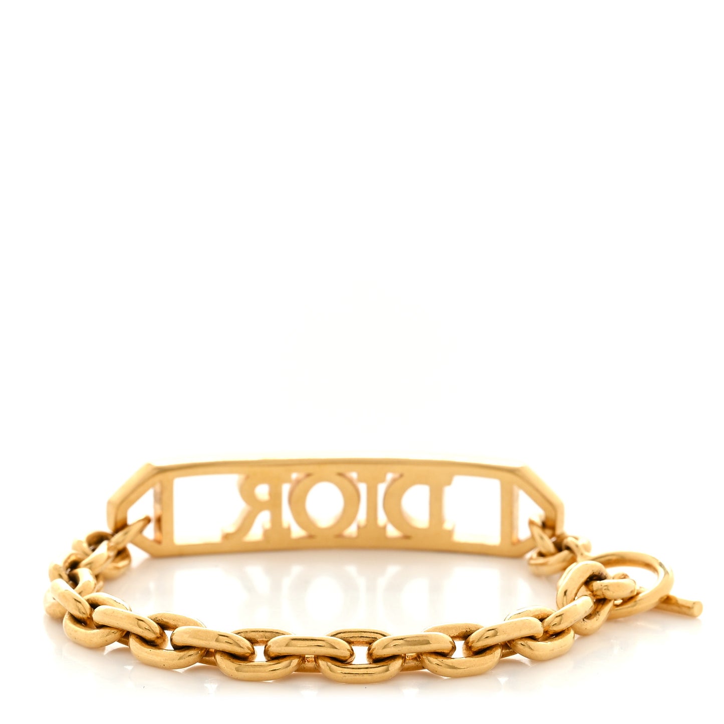 Metal Crystal Logo Dio(r)evolution Bracelet Gold