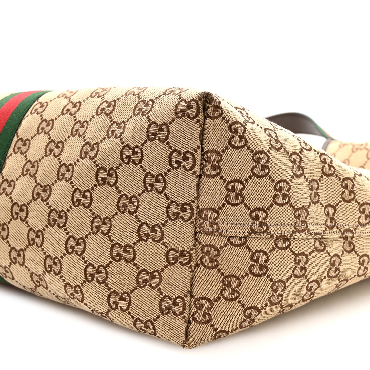 Gucci GG Monogram Web Large Giglio Tote Beige Brown 10 of 10