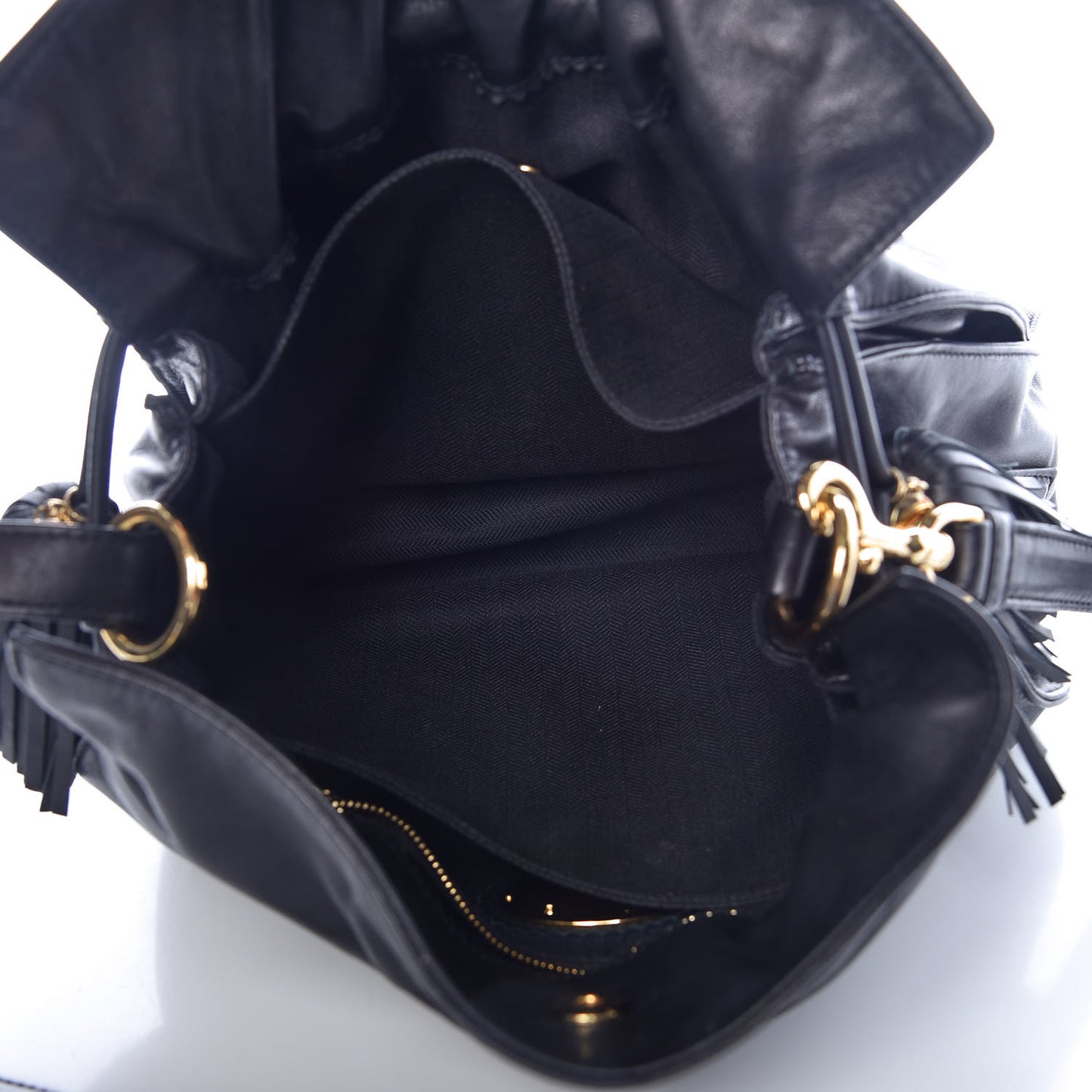 Calfskin Flamenco Shoulder Bag Black