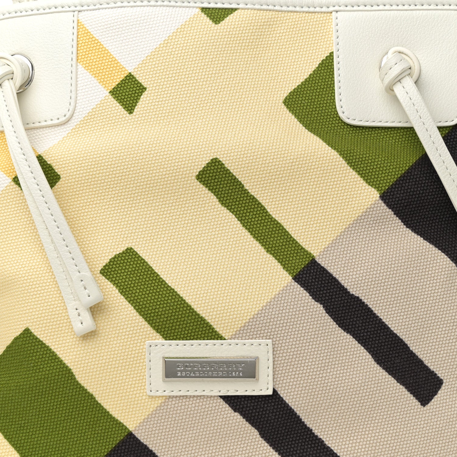 Burberry Canvas Mega Check Seaton Tote Bright Fern 7 of 10