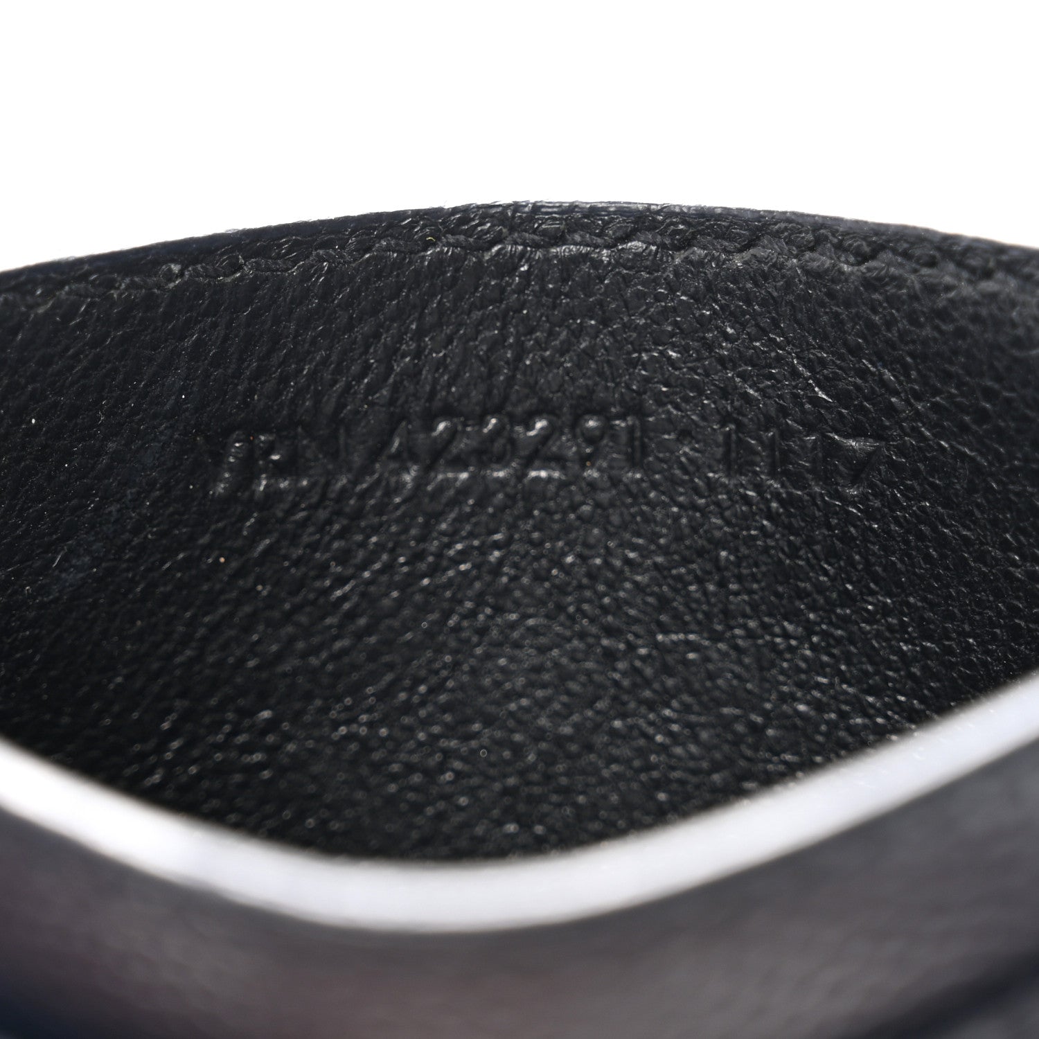 Saint Laurent Grain De Poudre Matelasse Chevron Monogram Credit Card Case Navy 7 of 7