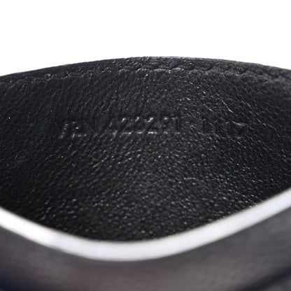 Saint Laurent Grain De Poudre Matelasse Chevron Monogram Credit Card Case Navy 7 of 7