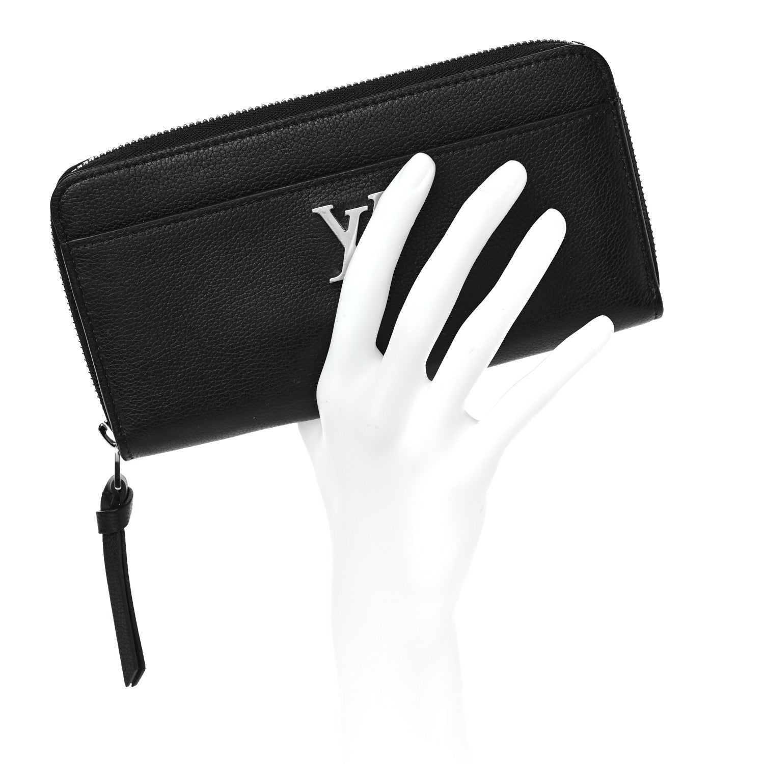 Louis Vuitton Calfskin Zippy Lockme Wallet Black 2 of 8