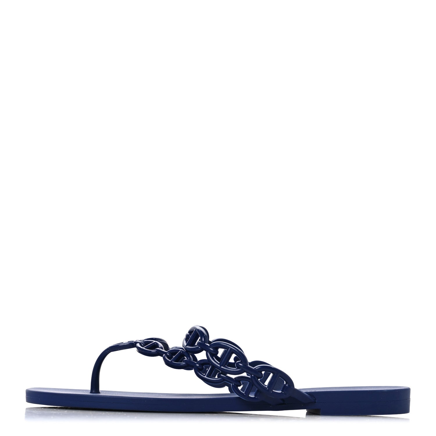 Hermes Rubber Chaine d'Ancre Island Sandals 37 Bleu Smalt 1 of 8