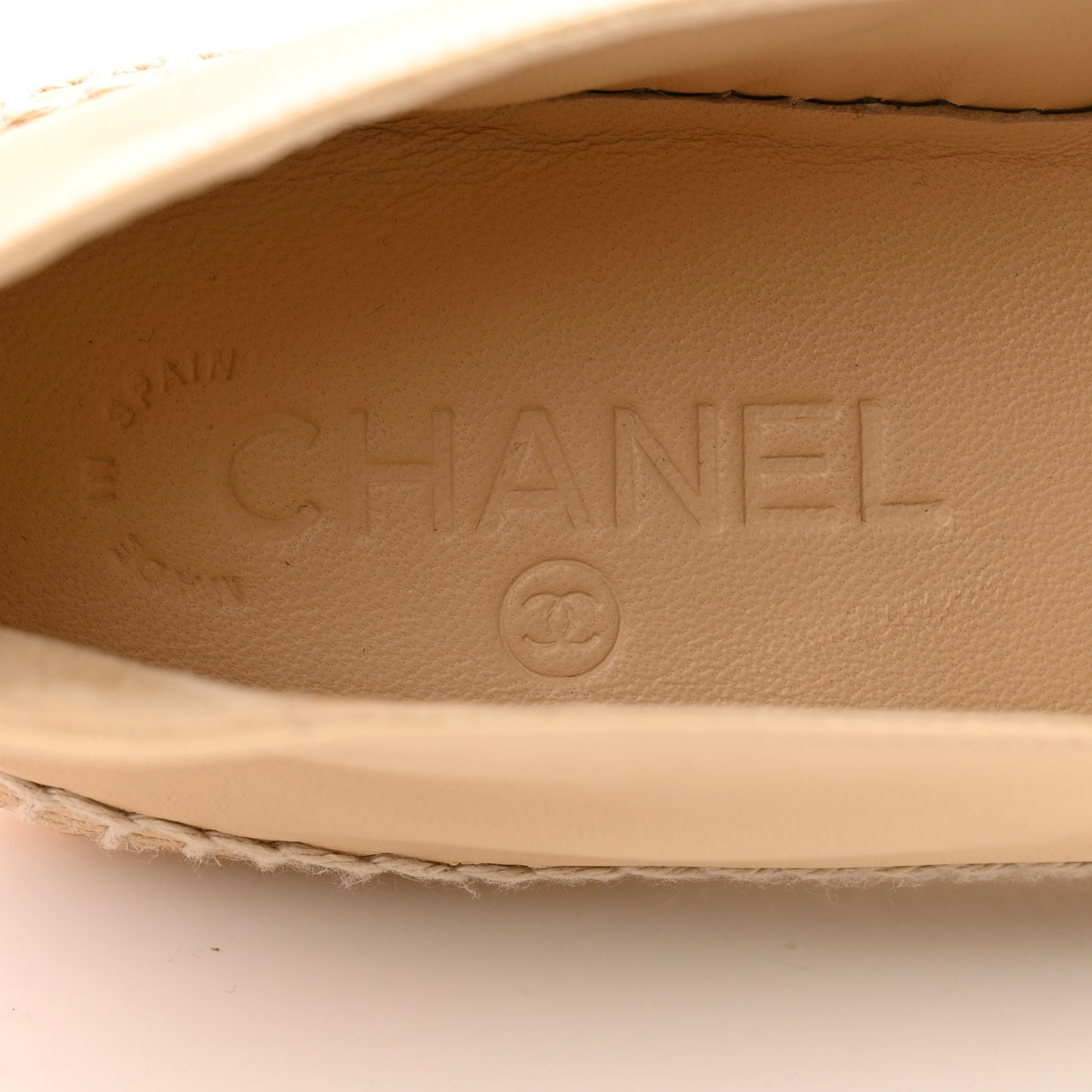 Lambskin Quilted CC Espadrilles 40 Beige