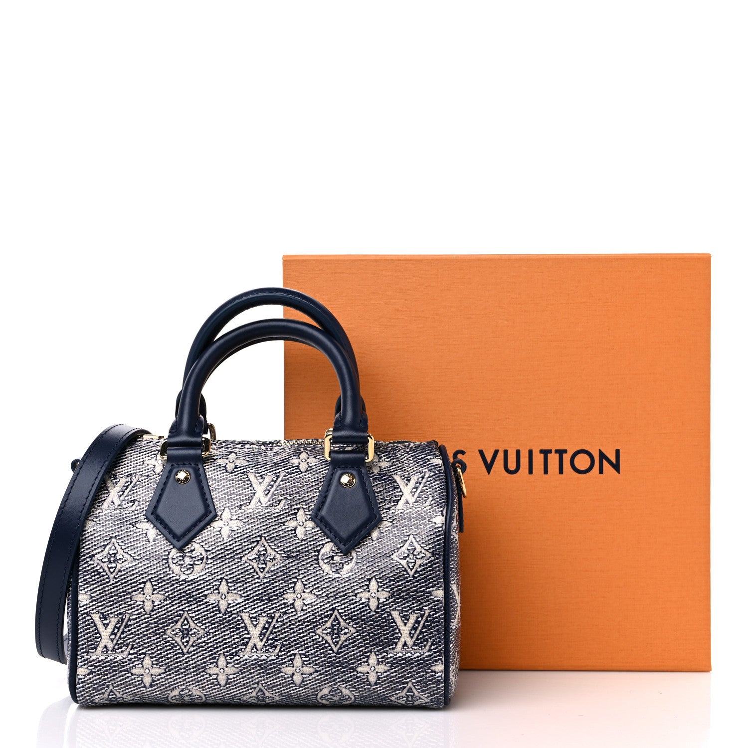 Louis Vuitton Monoglam Speedy Bandouliere 20 Blue 9 of 9