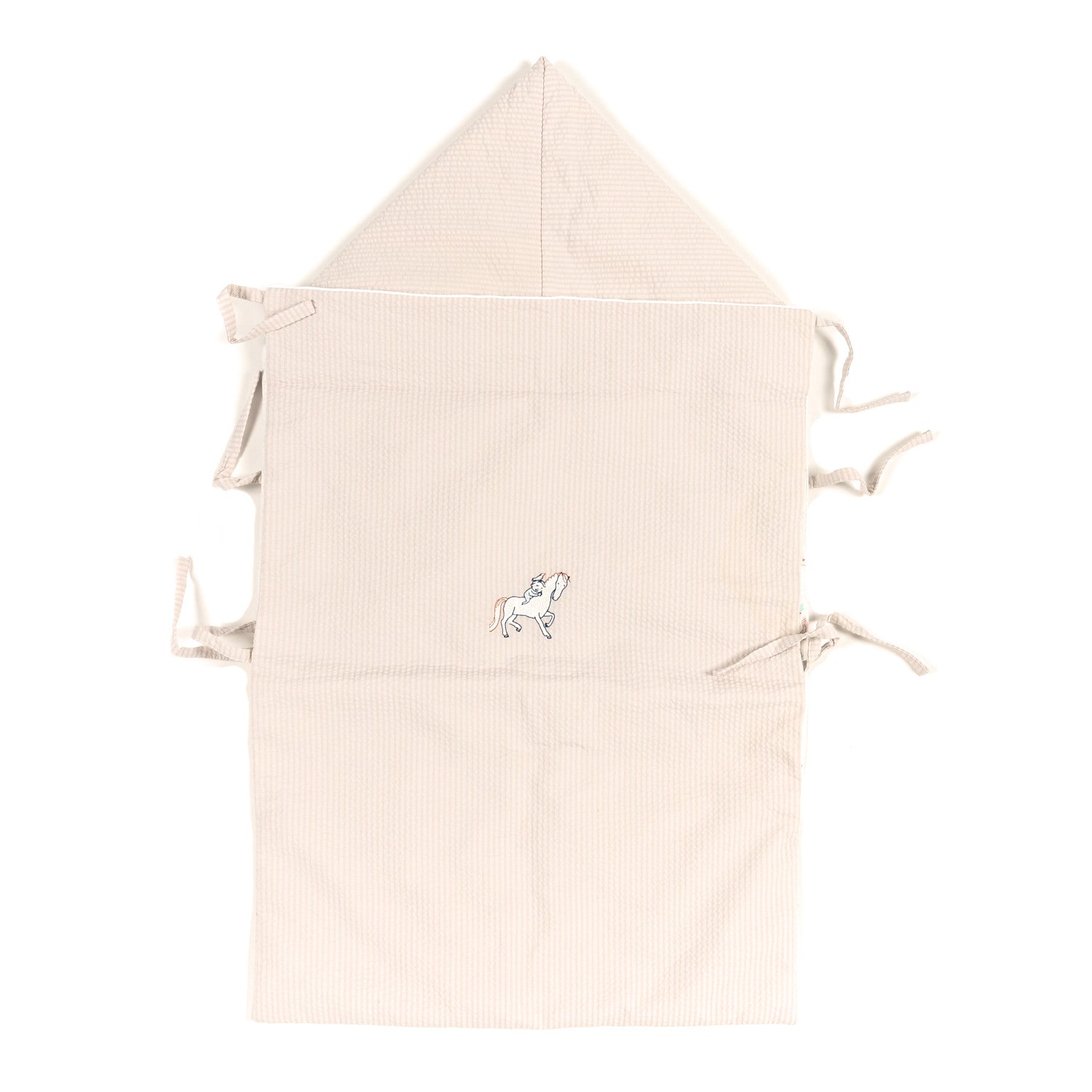 Hermes Cotton Poplin Embroidered Cabriole Baby Bunting Blanket Blanc Creme 1 of 4