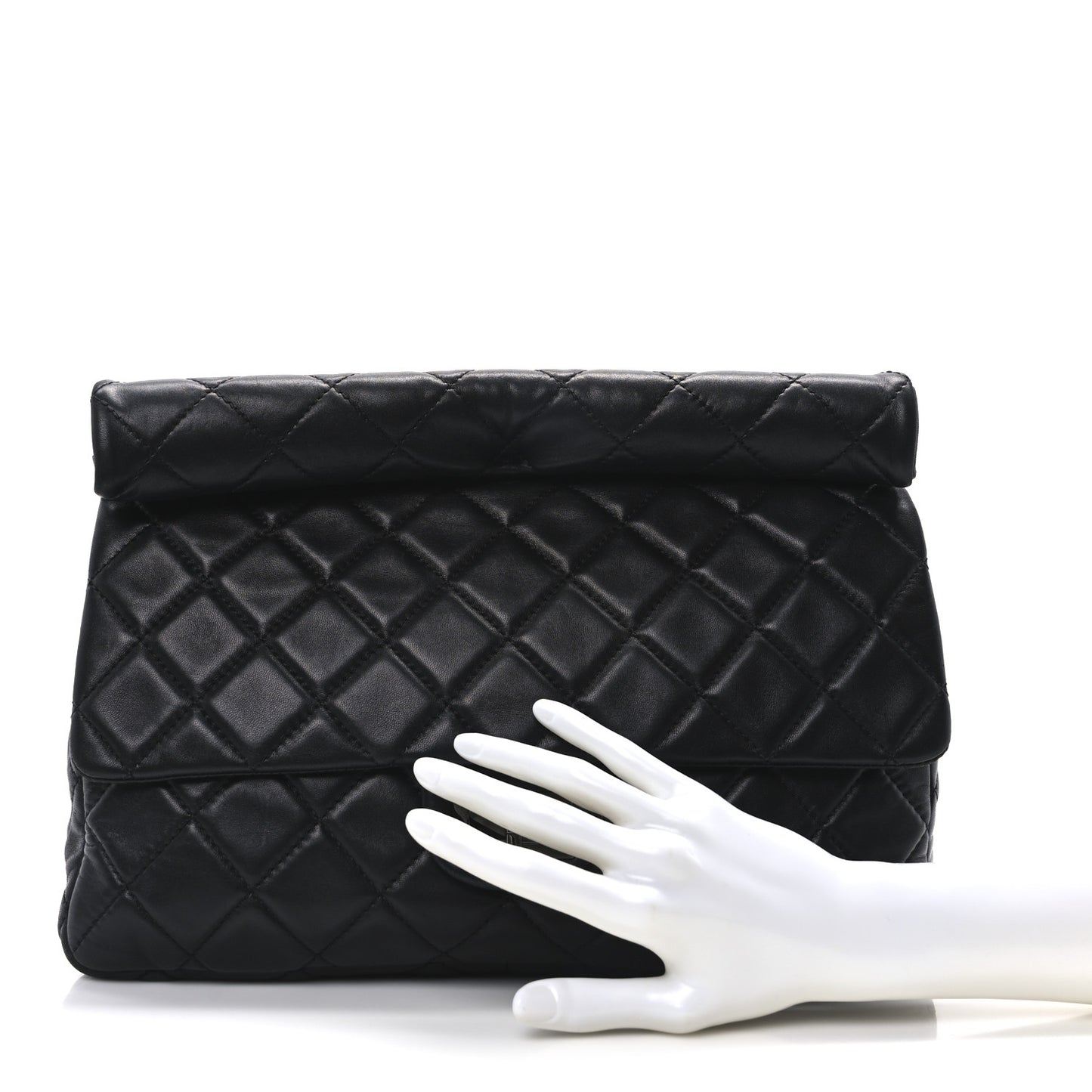 Lambskin Quilted Jumbo Roll 2.55 Reissue Clutch Black