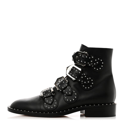 Givenchy Calfskin Studded Prue Buckle Bootie 36 Black 1 of 8