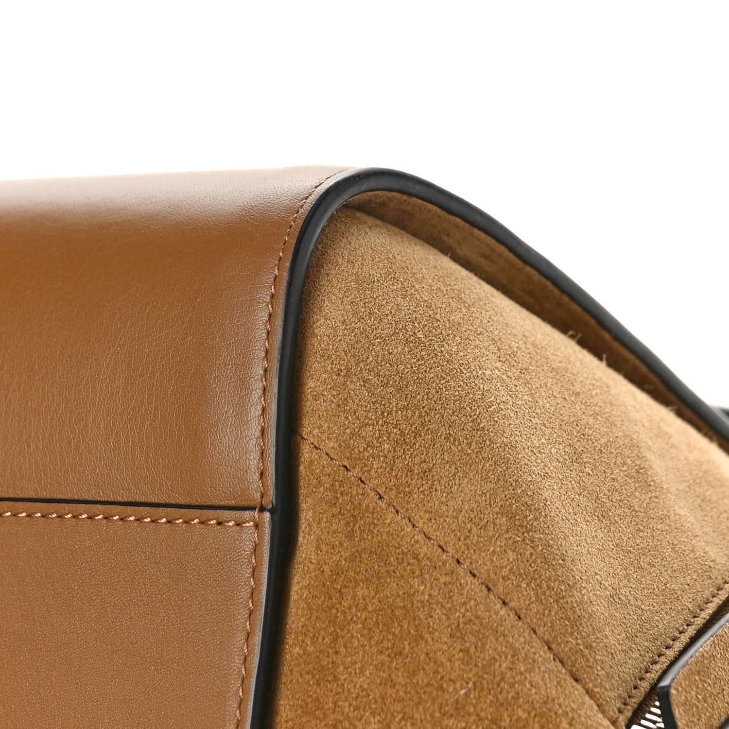 Loewe Calfskin Suede Small Hammock Shoulder Bag Oak Dark Gold Black 8 of 8