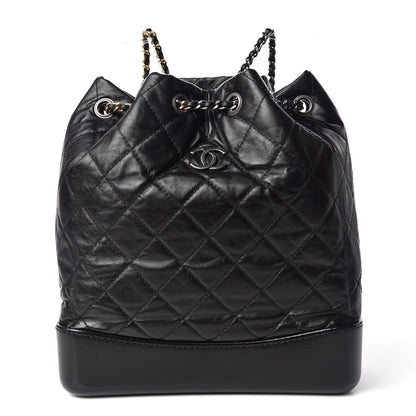 Chanel Aged Calfskin Quilted Gabrielle Backpack Black 1 of 9