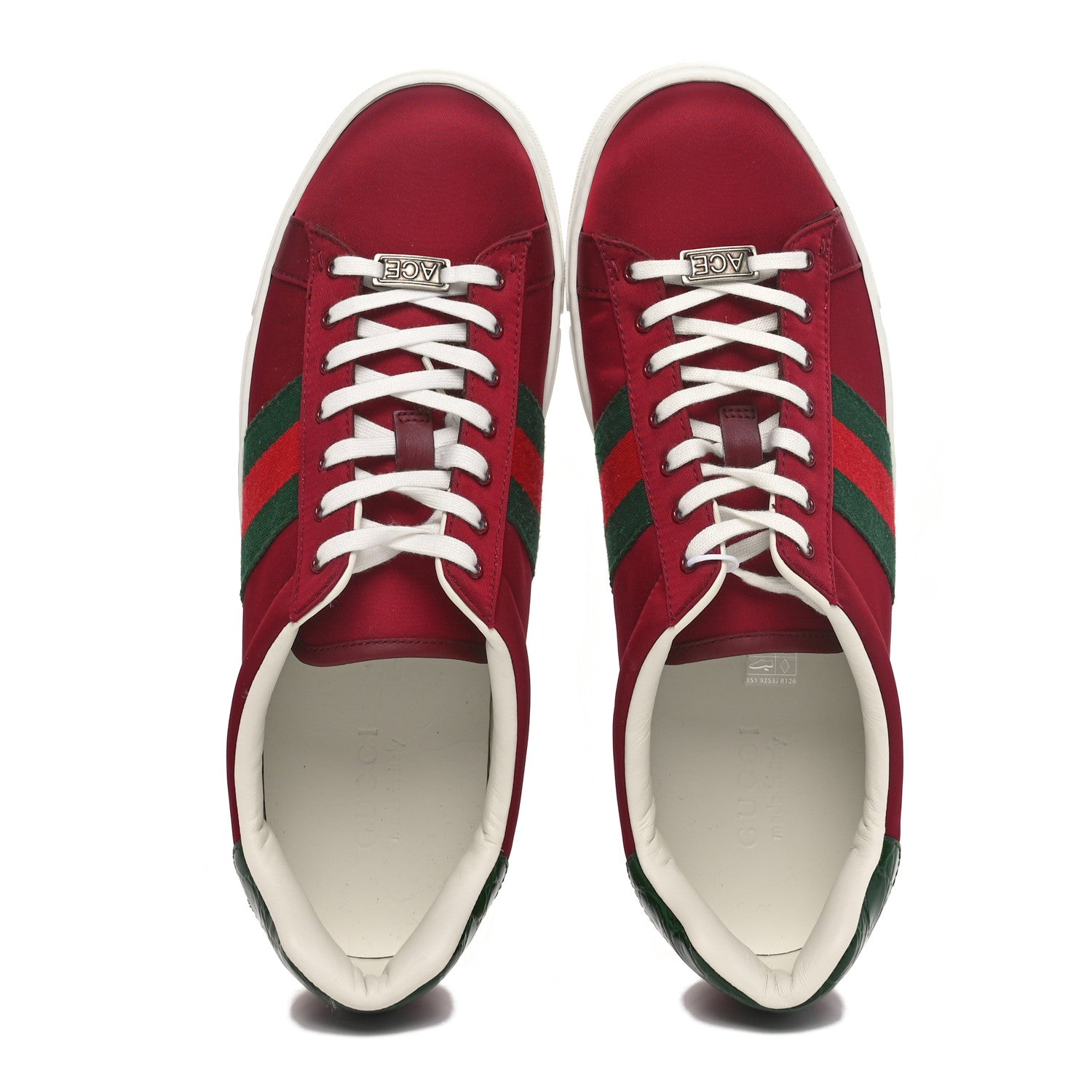 Gucci Econyl Nylon Diva Crocodile Web Mens Ace Sneakers 11 Rosso Ancora Vert 2 of 9