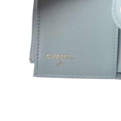 Chanel Caviar Quilted Compact Flap Wallet Light Blue 6 of 8