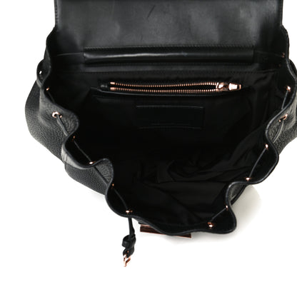 Alexander Wang Pebbled Calfskin Prisma Skeletal Backpack Black Rose Gold Hardware 4 of 13